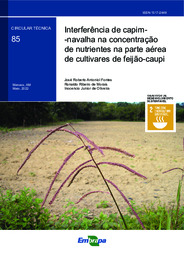 Thumbnail de Interferência de capim-navalha na concentração de nutrientes na parte aérea de cultivares de feijão-caupi.